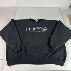 VTG Champion Perdue Boilermakers Sweatshirt Mens Extra Large Boxy Black Crewneck